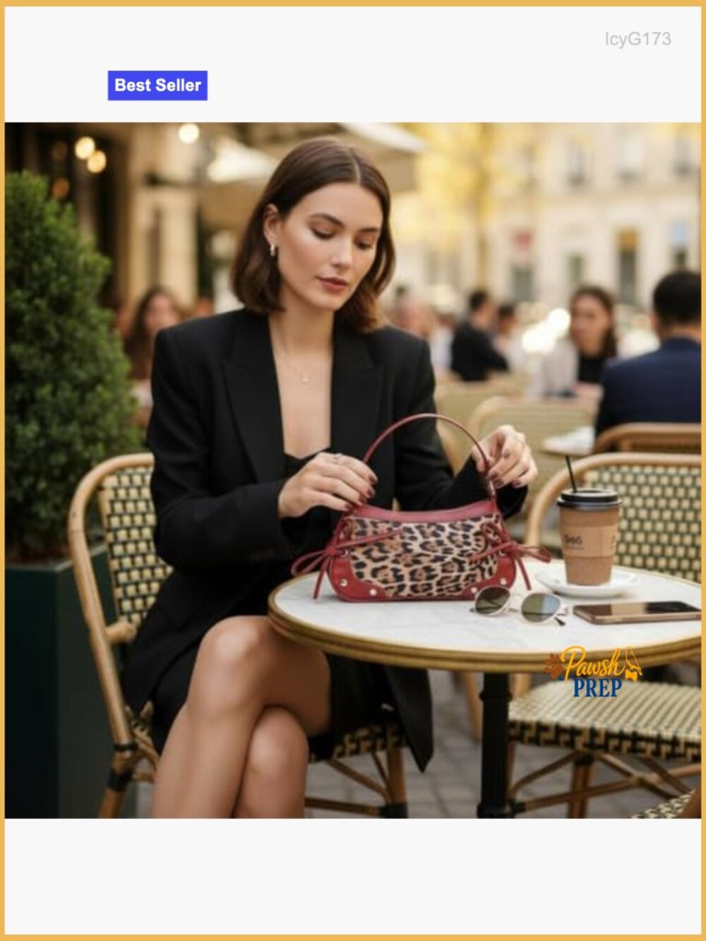 Vegan Leather Leopard Print Clutch Crossbody Shoulder Bag Adjustable Strap - Picture 7 of 7